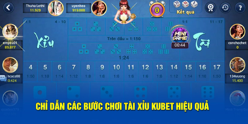 Chỉ dẫn các bước chơi tài xỉu Kubet hiệu quả 